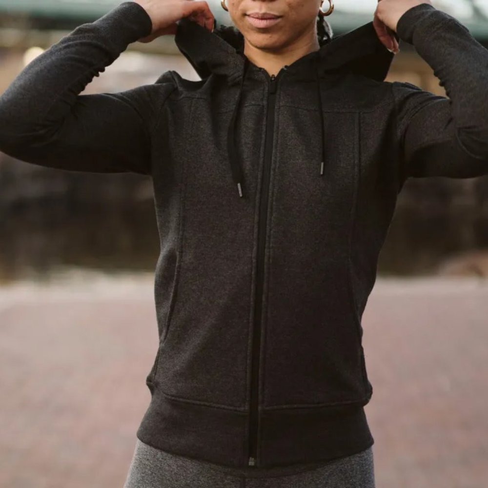 Hylete Linear Tech Hoodie - Black Heather (L)